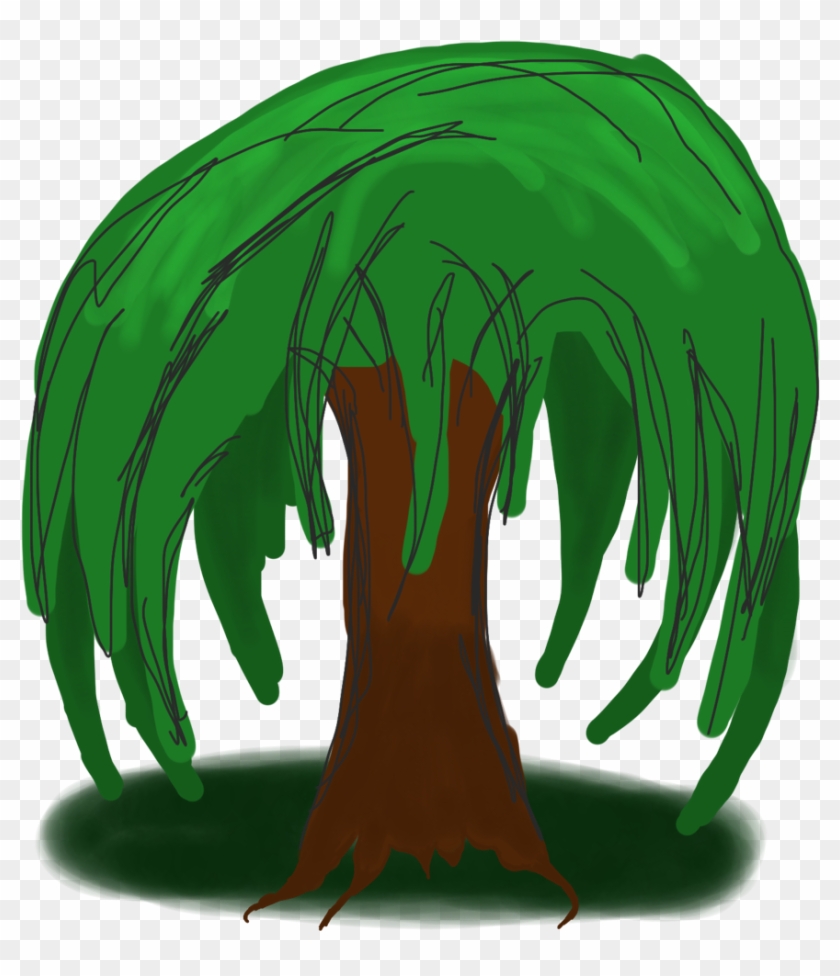 More Images Of Weeping Willow Cartoon - Drawing #447867