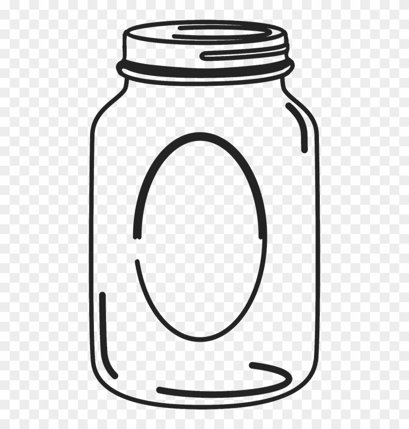 Mason Jar Rubber Stamp With Circle - Transparent Mason Jar Clip Art #447975