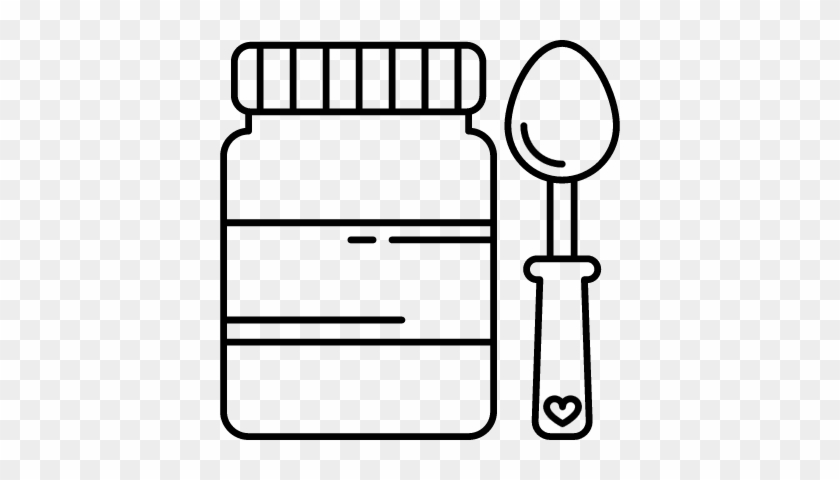 Baby Food Jar And Spoon Vector - Spoon #448069