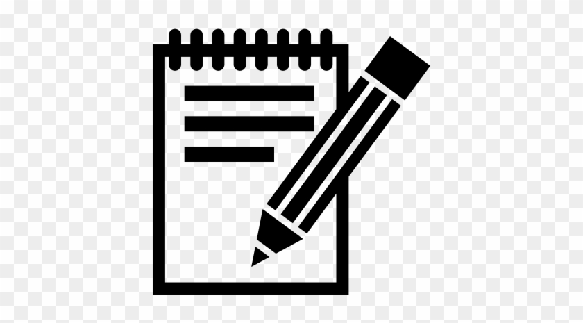 Writing With A Pencil On A Spring Notebook Page Vector - Check Sheet Icon #448181
