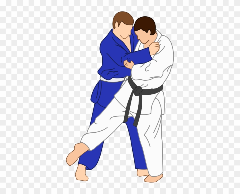 Vector Illustration Of Ashi-guruma Judo Throwing Technique - Jiu Jitsu Vector Png #448676