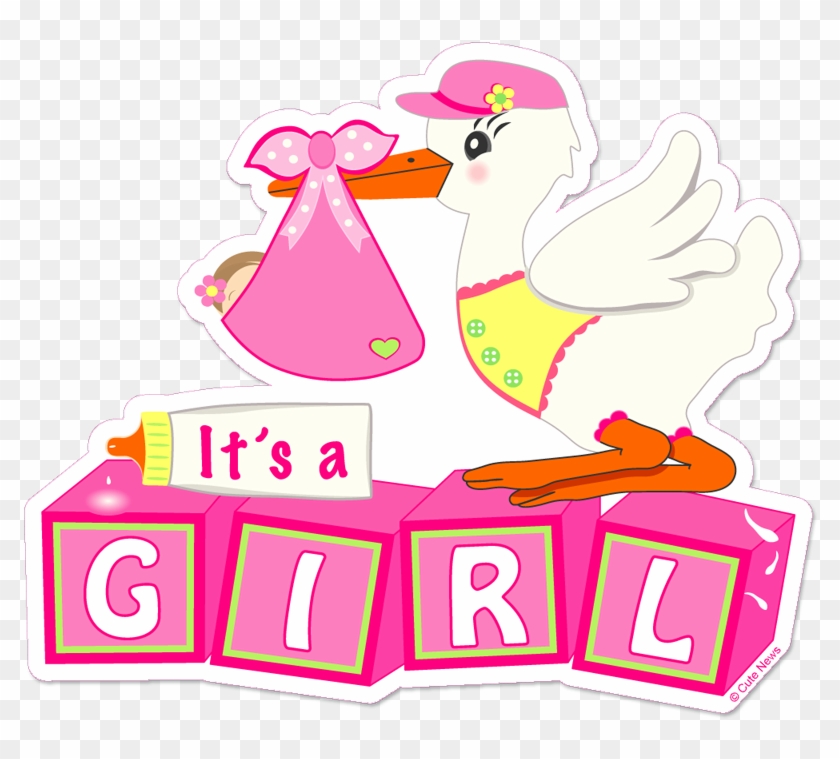 Stork With Baby Girl Download - Its A Girl Png #448886