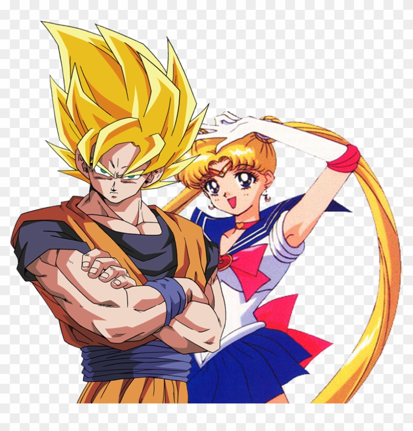 Goku Ssj And Sailor Moon By Dbzandsm - Dragon Ball Z Goku #449008