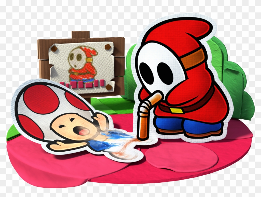Toad And Slurp Guy- Paper Mario - Paper Mario Color Splash Art #449240