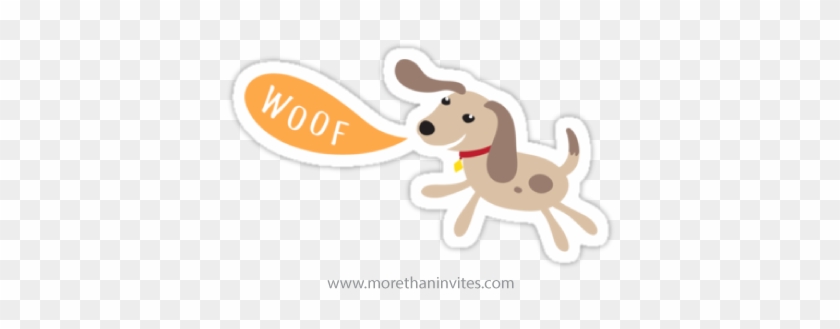 Cute Cartoon Dog Saying Woof Sticker - Dog Saying Woof Woof #449545