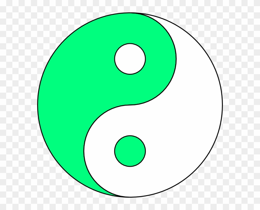 Lime Green/white Ying Yang Clip Art At Clker - Yin Yang In Green White #449551