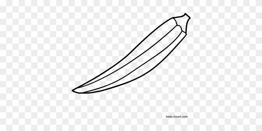 Black And White Okra Or Ladyfinger Clip Art - White #449592