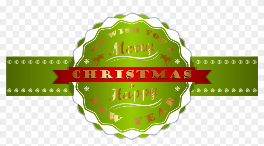 Merry Christmas And Happy New Year Label Png Clipart - Portable Network Graphics #449710