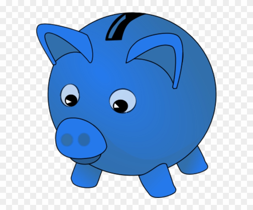 Blue Piggy Bank Clipart - Blue Piggy Bank Clipart #449705