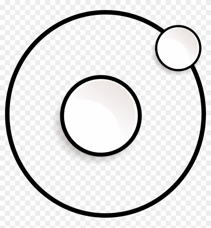 Atom Black White Line Art 999px 82 - Circle #449728