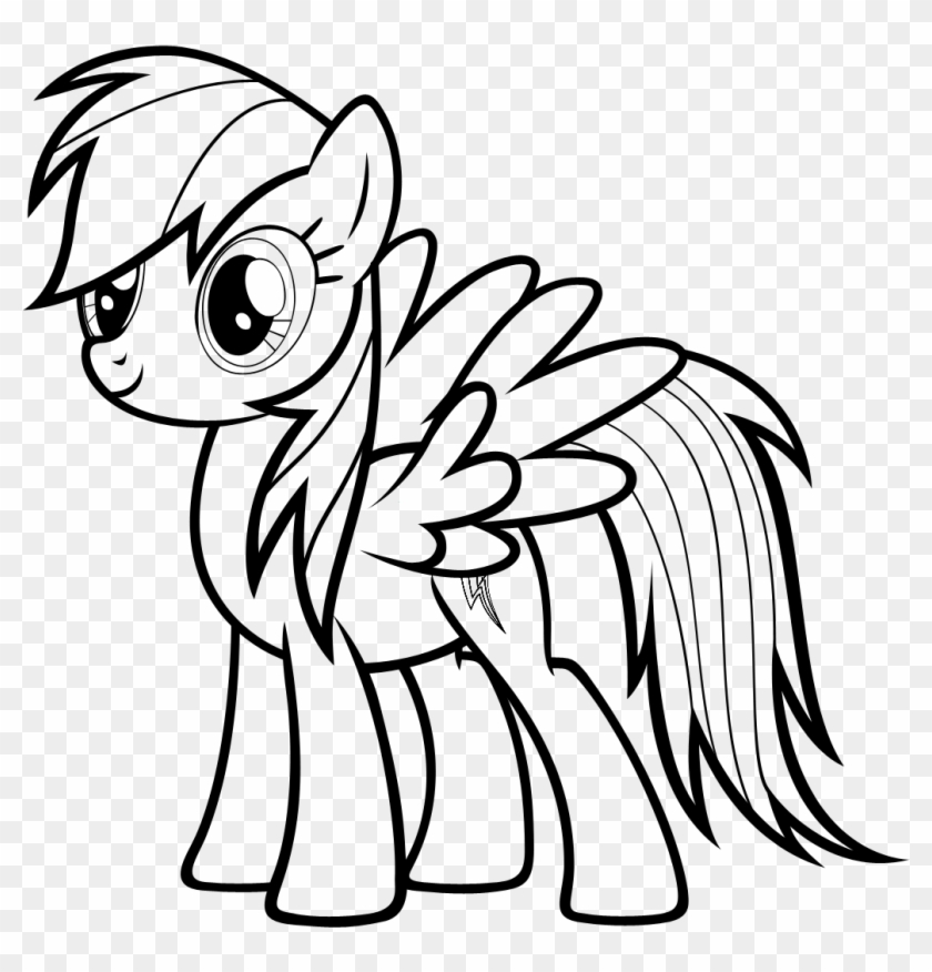 Rainbow Dash Clipart Black And White - My Little Pony Rainbow Dash Coloring Pages #449919