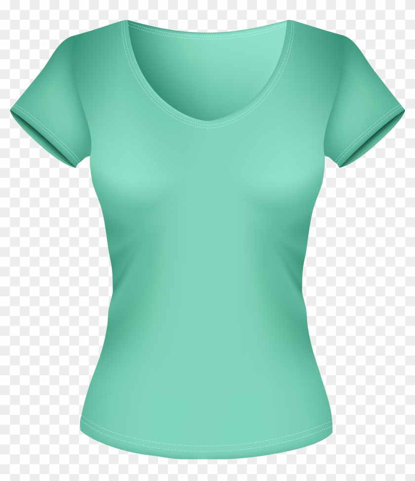 Female Green Shirt Png Clipart - Blouse Clip Art #449936