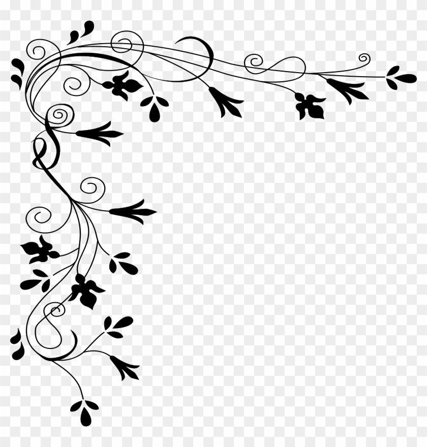 Flower Border Clip Art Free Download - Flowers Clip Art Black And White Border #450174