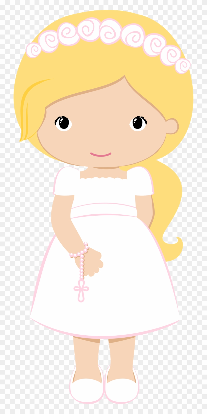 Girls In Pink For Their First Communion - Communion Girl Clip Art #450718