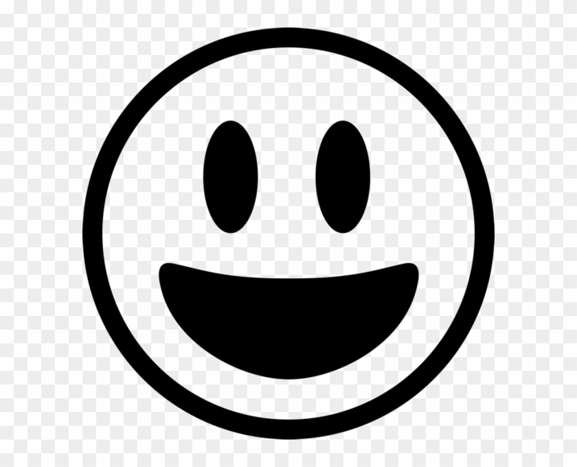 Black Smiley Face Emoticon - Smiling Emoji Black And White #450748