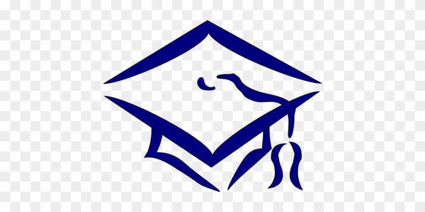 Graduation Cap Hat Tassel Graduate Isolate - Navy Blue Graduation Cap Clipart #450913