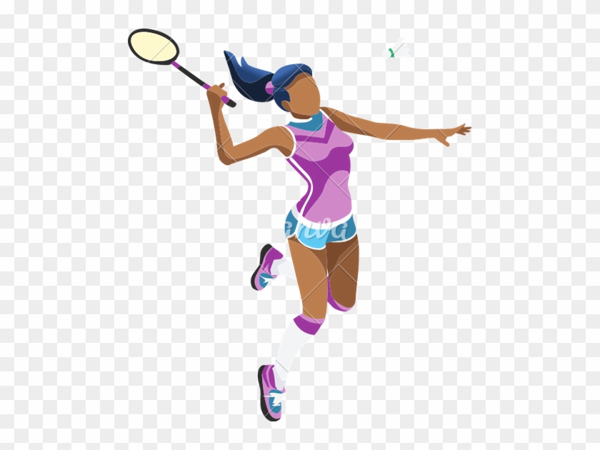 Background Badminton Vector Girl Illustration - Transparent Badmintan Girl #451136