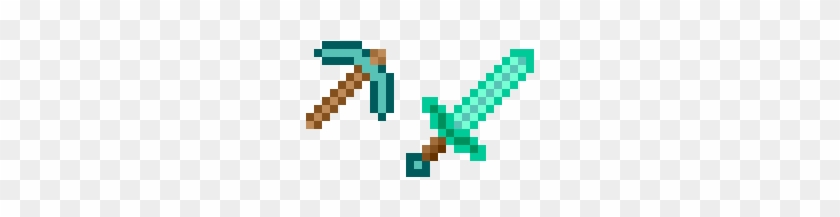 Minecraft Sword And Pickaxe - Minecraft Diamond Pickaxe #451329