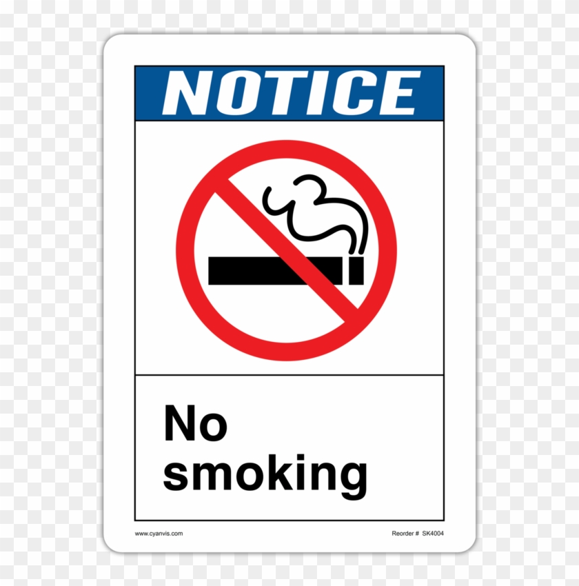 Cyanvis Safety Sign Legend, Ansi - No Smoking Fine Sign #451396