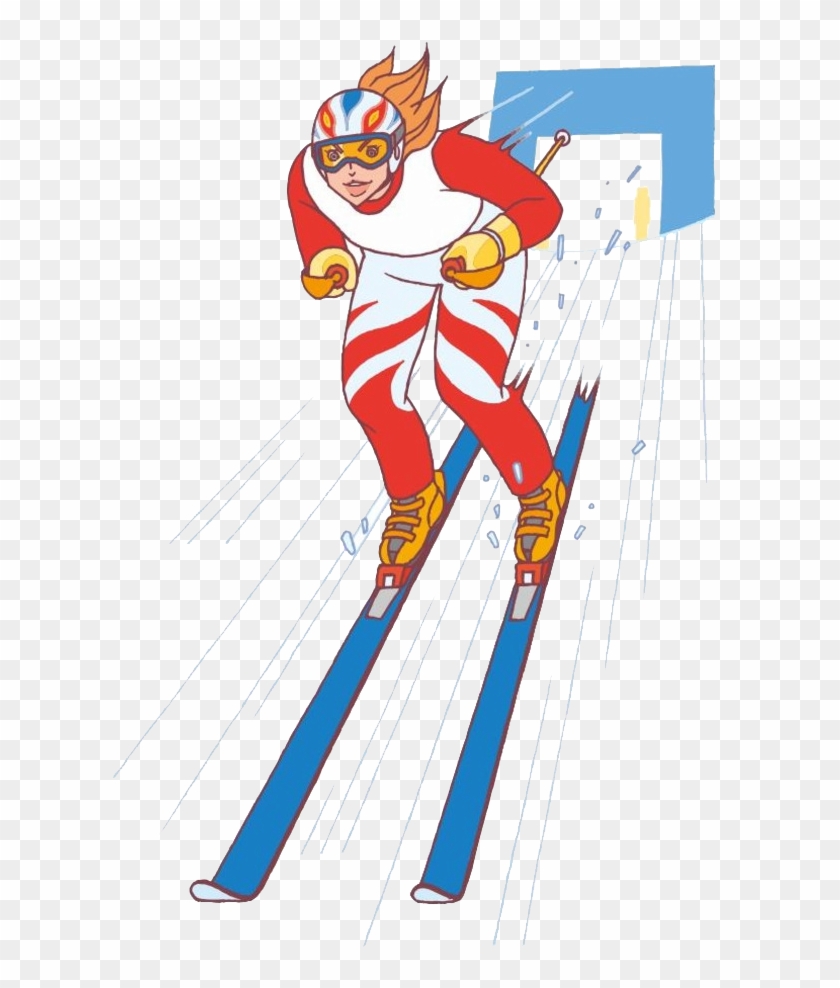 Skiing Snowman Illustration - Skiing Snowman Illustration #451507