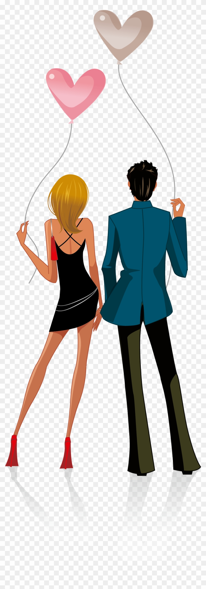 Stock Photography Cartoon Royalty-free Illustration - Couple Holding Balloons #451496