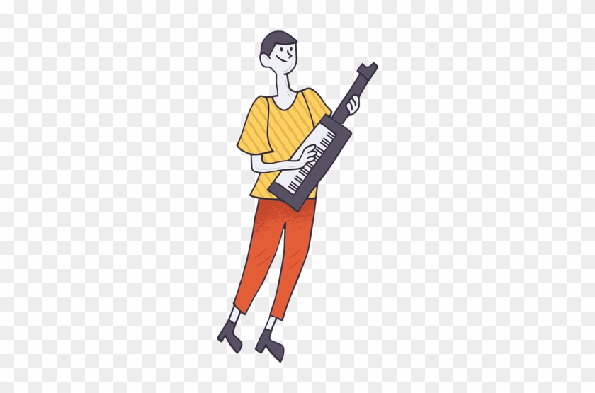 Keytar Player Cartoon Transparent Png - Drawing #451500