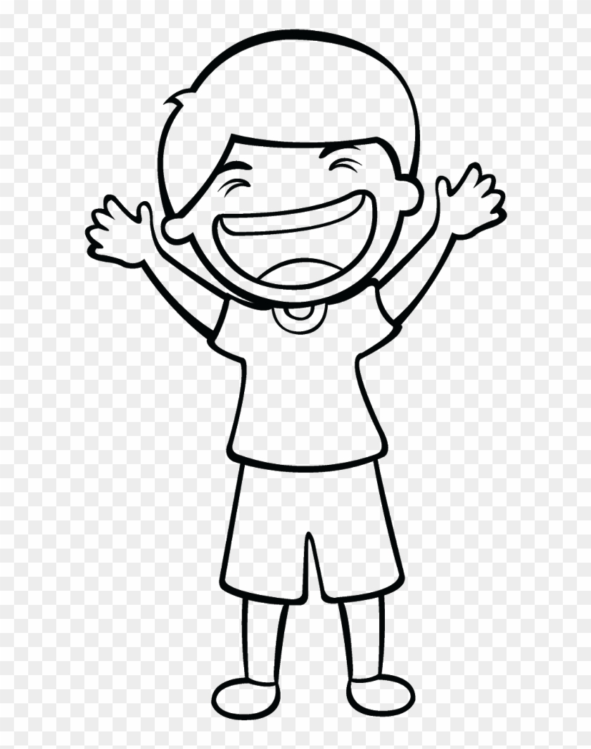 Kids Laughing Clipart Black And White Collection - Clip Art #451512