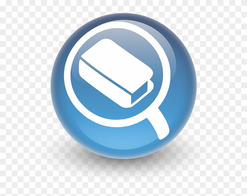 Book, Glossy, Library, Search, Button, Loupe - Opac Icon Png #451540