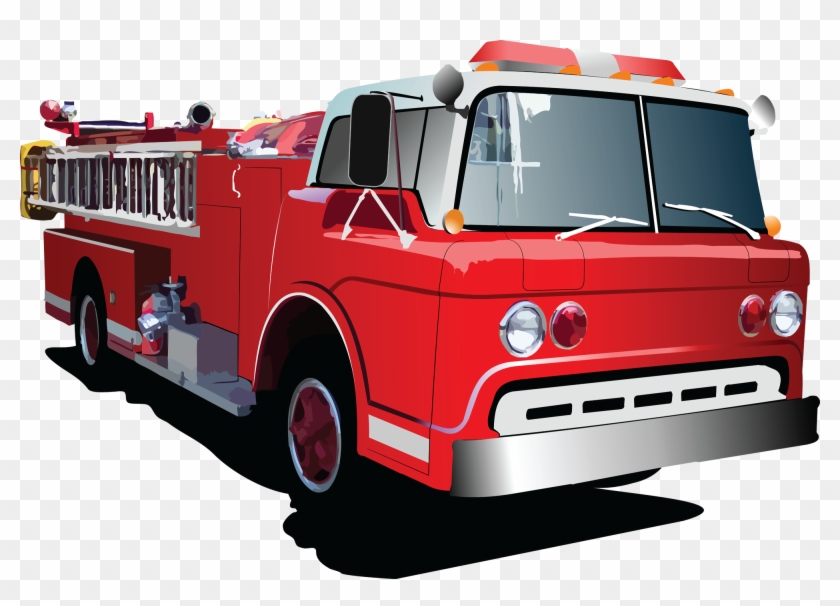 Fire Truck Clipart Cartoon - Fire Engine Truck Vector #451611