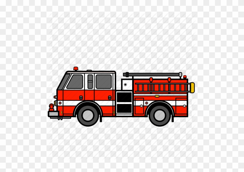 Fire Truck Left Red Icon - Free Fire Truck Icon #451623