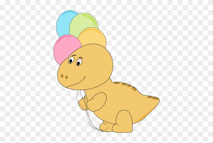 Dinosaur With Balloons - Clip Art #451686