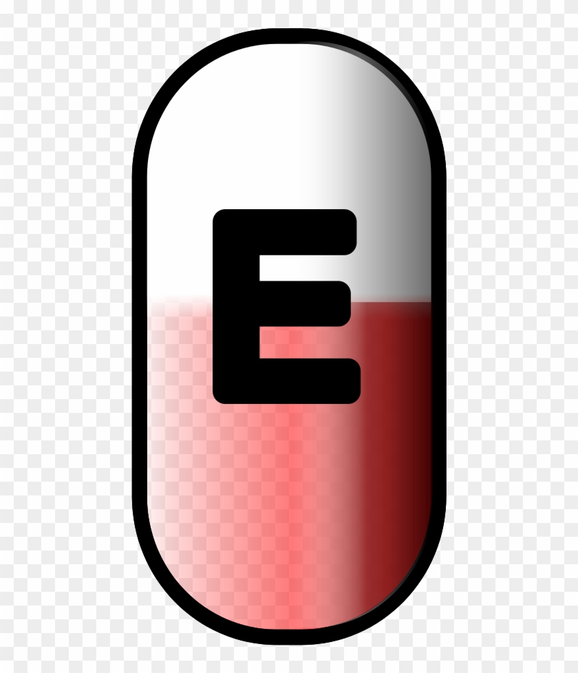 Bottle Free White Red E Pill - Clip Art #451731