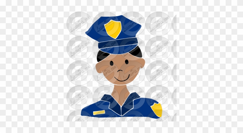 Police Officer Stencil - Cartoon #451893