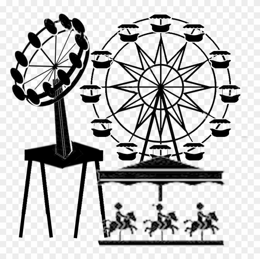 Traveling Carnivals - Carnival Rides Clipart Black And White #451970
