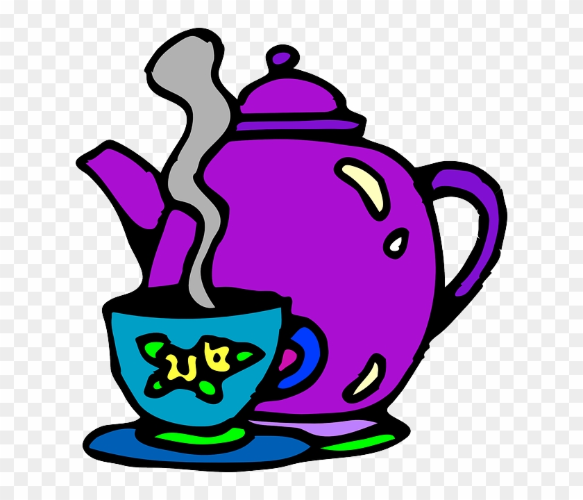 Pot Food, Cake, Cup, Cartoon, Free, Beverages, Teapot, - Tea Cup Clip Art #452684