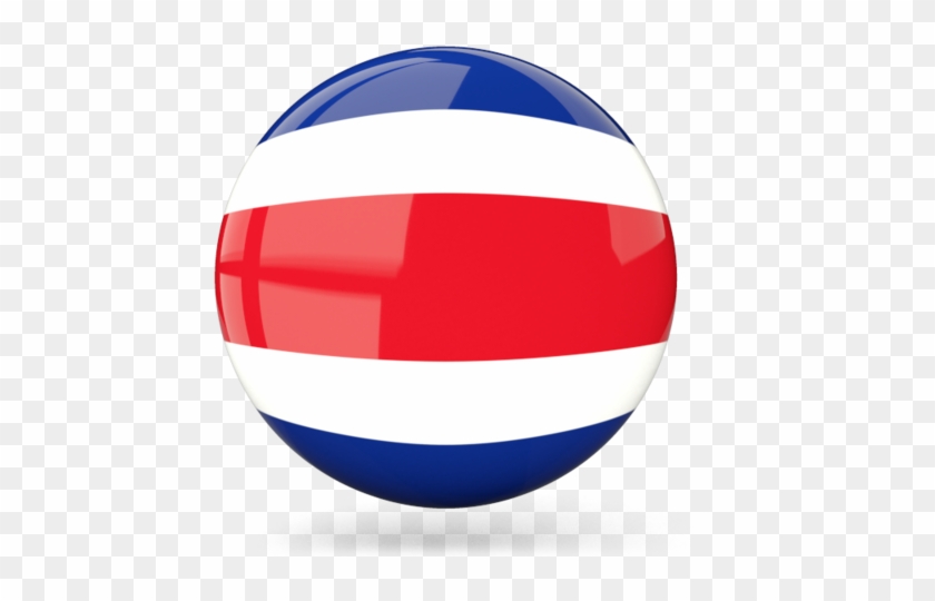 Illustration Of Flag Of Costa Rica - 哥斯达黎加 国旗 圆 形 #452977