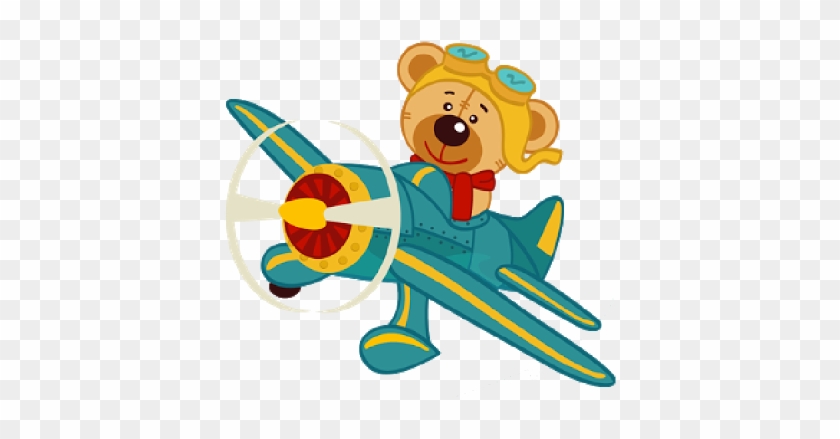 Bears Cartoon Clip Art - Bear Plane Png #453089