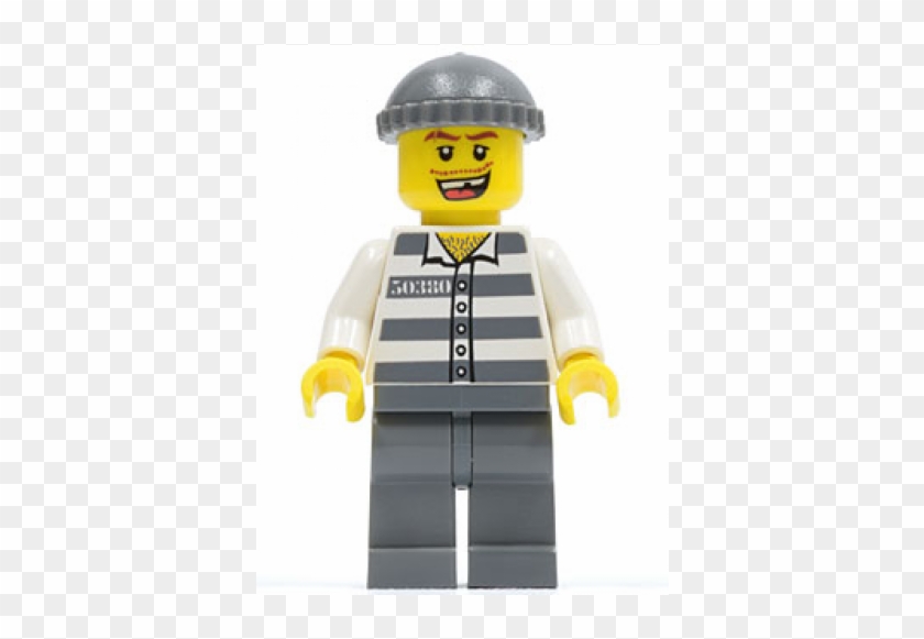 Jail Prisoner 50380 Prison Stripes, Dark Bluish Gray - Lego Robber Minifigure Town City Sb0599 #453441