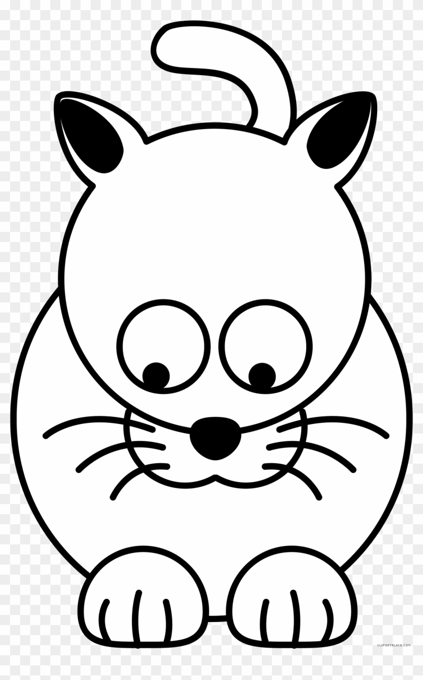 Kitty Cat Animal Free Black White Clipart Images Clipartblack - Black And White Cartoon Cats #453929