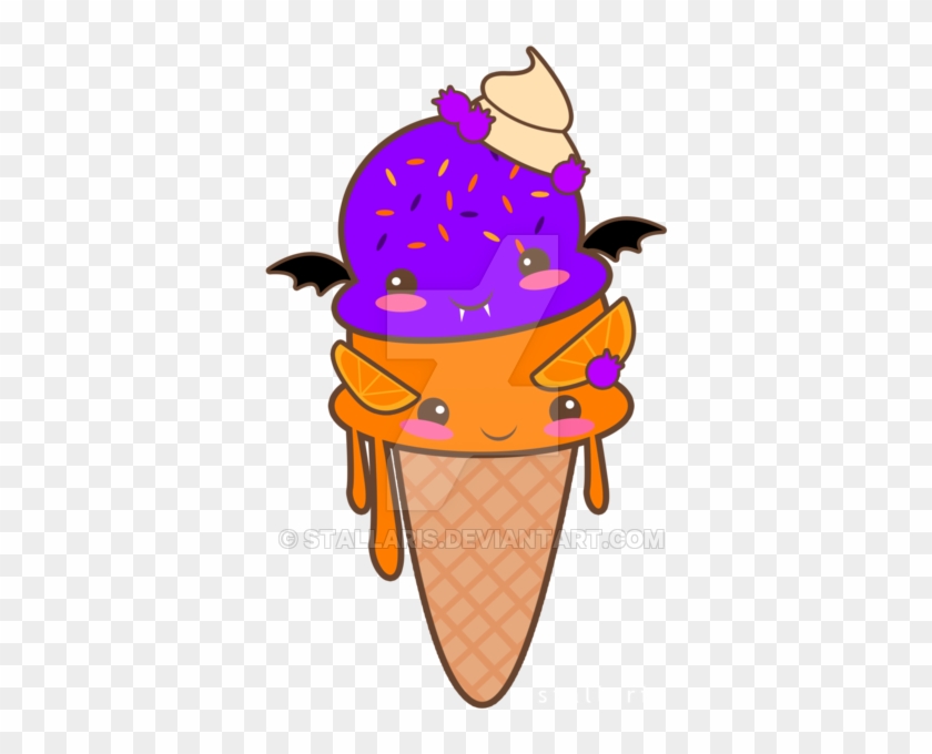 Kawaii Halloween Icecream By Stallaris - Halloween Ice Cream Png #454946
