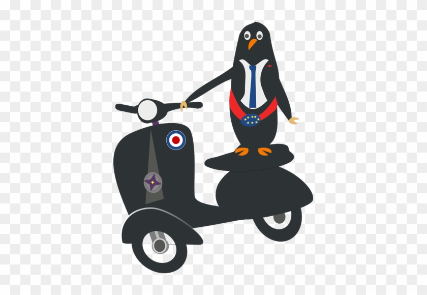 Penguin On A Scooter Vector Image - Penguin On A Scooter #455245