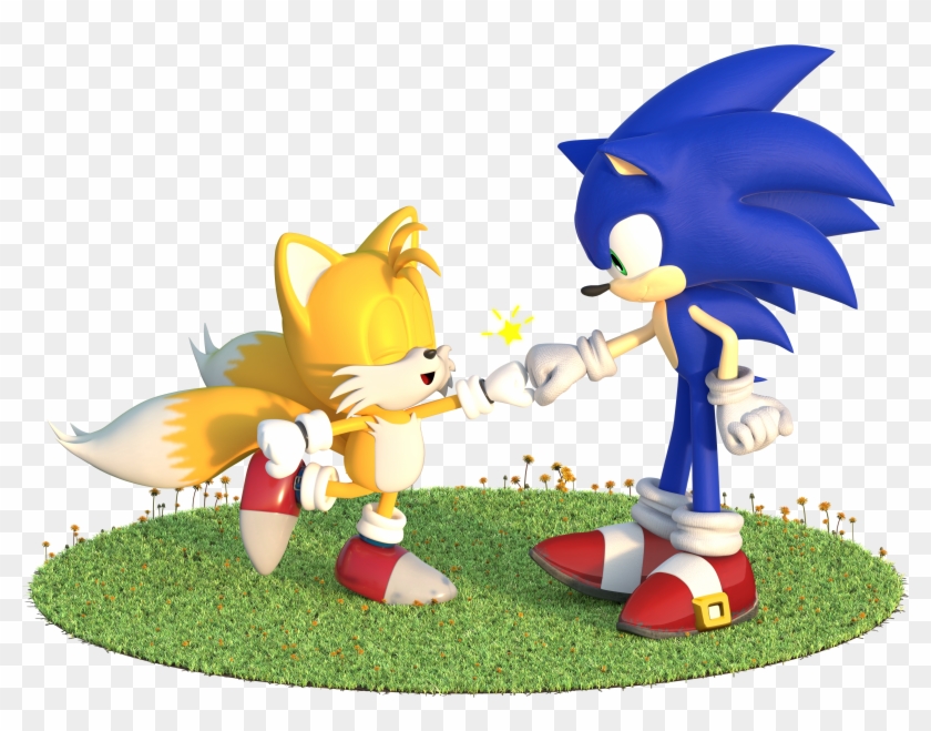 Here's A Cute Fist Bump Between Sonic And Classic Tails - Here's A Cute Fist Bump Between Sonic And Classic Tails #455487