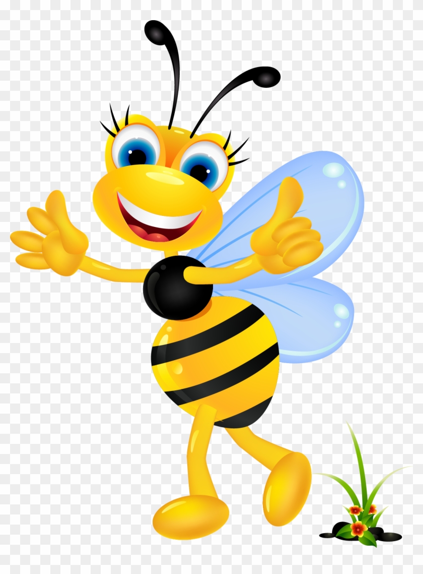 Bee Cartoon Clip Art - Cartoon Bee Png #455543