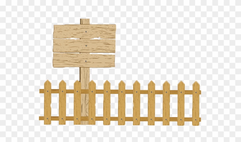 Criação Blog Png Free Placa Na Cerca - Cartoon Fence Png #455628