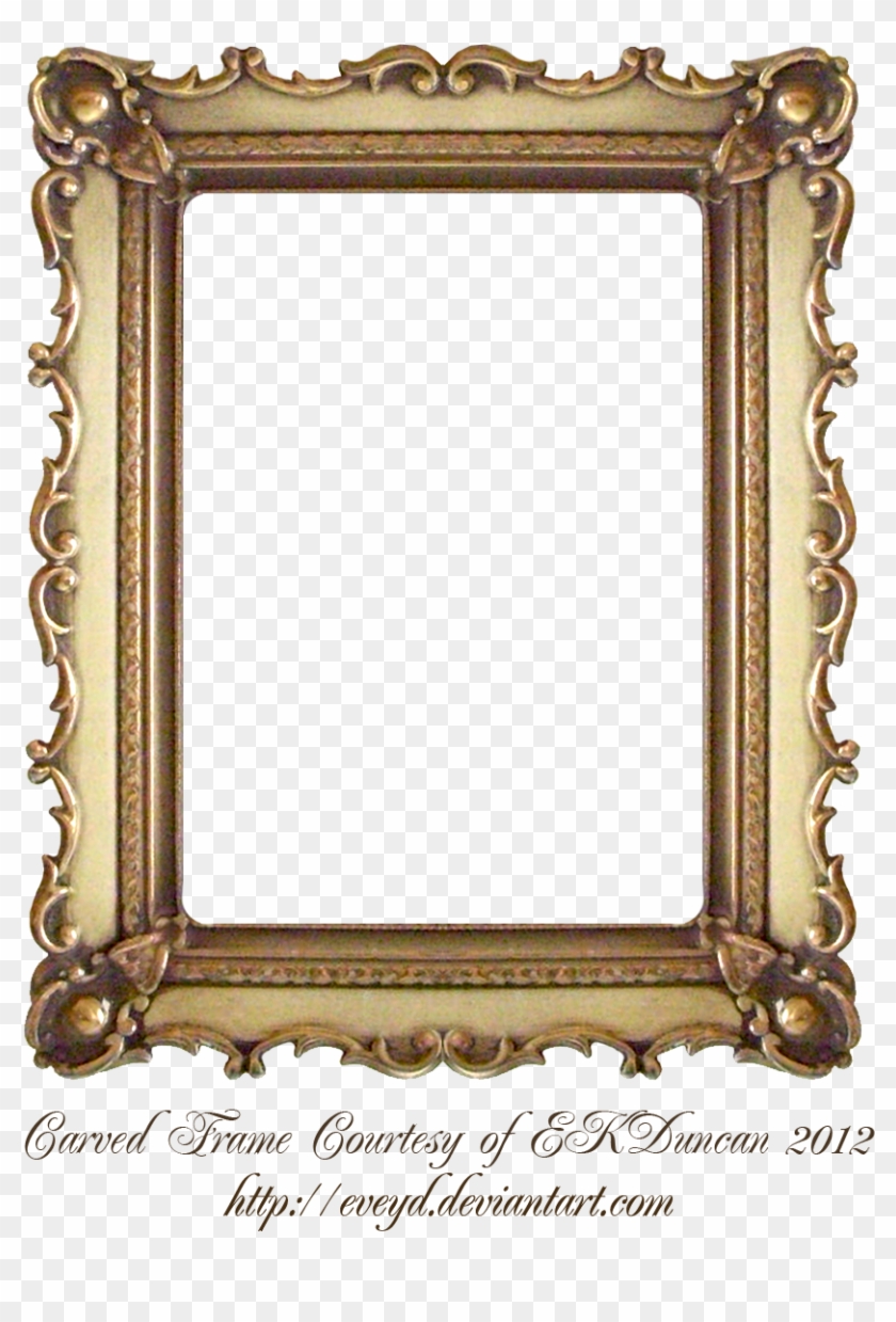 Carved Gold Frame By Ekduncan - Vintage Gold Frame Png #455706