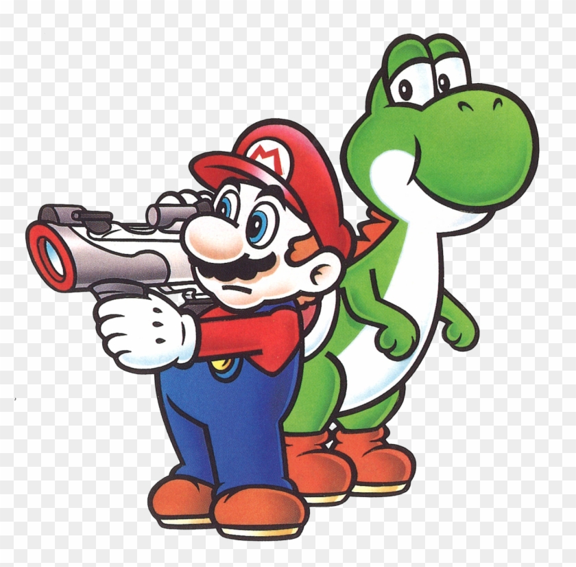 View Samegoogleiqdbsaucenao Yoshi Mario Gun1 , - Mario With A Gun #455729