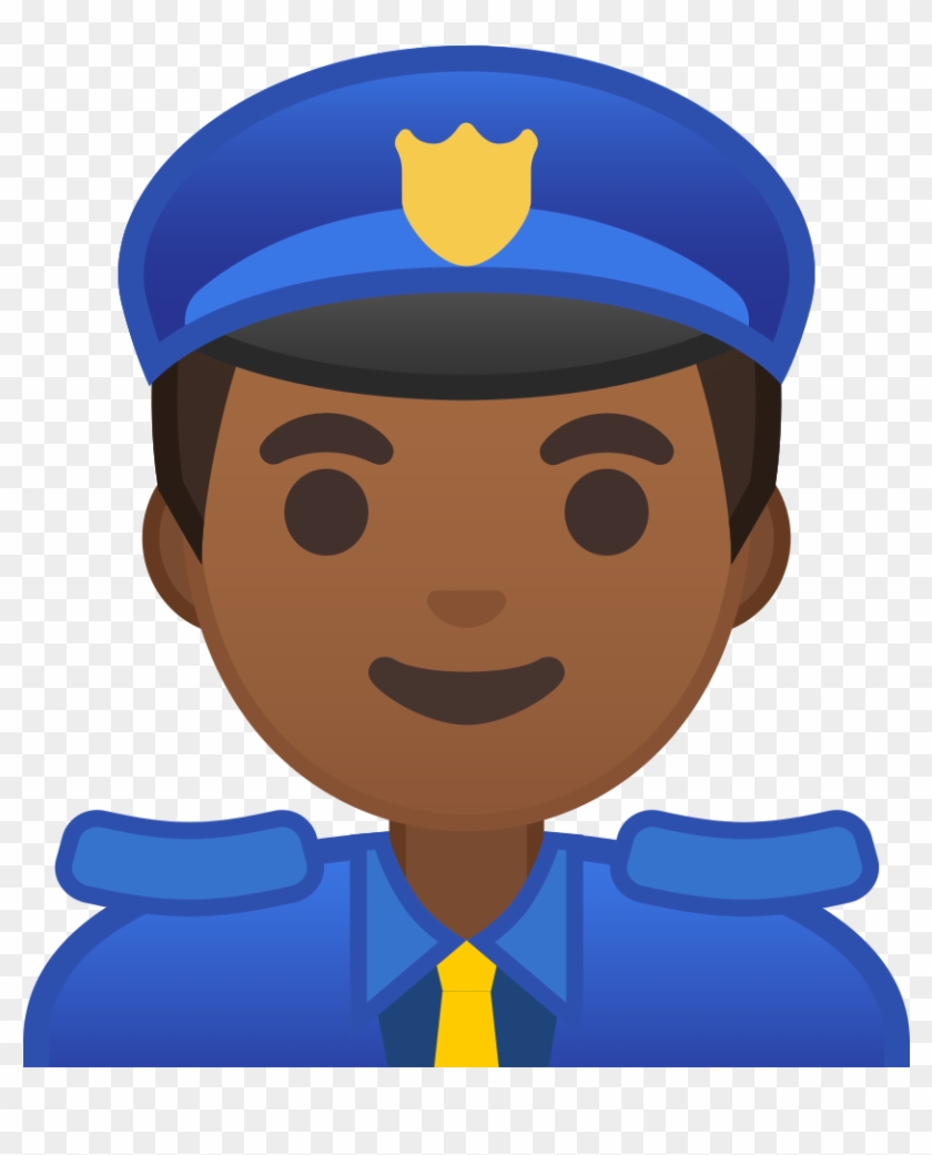 Man Police Officer Medium Dark Skin Tone Icon - Icon Of Police Officer #455878