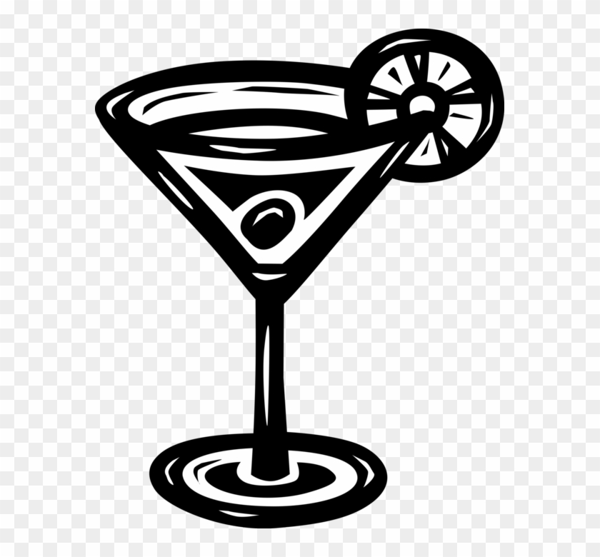 Vector Illustration Of Martini Cocktail Alcohol Beverage - Alcoholic Drink #456030