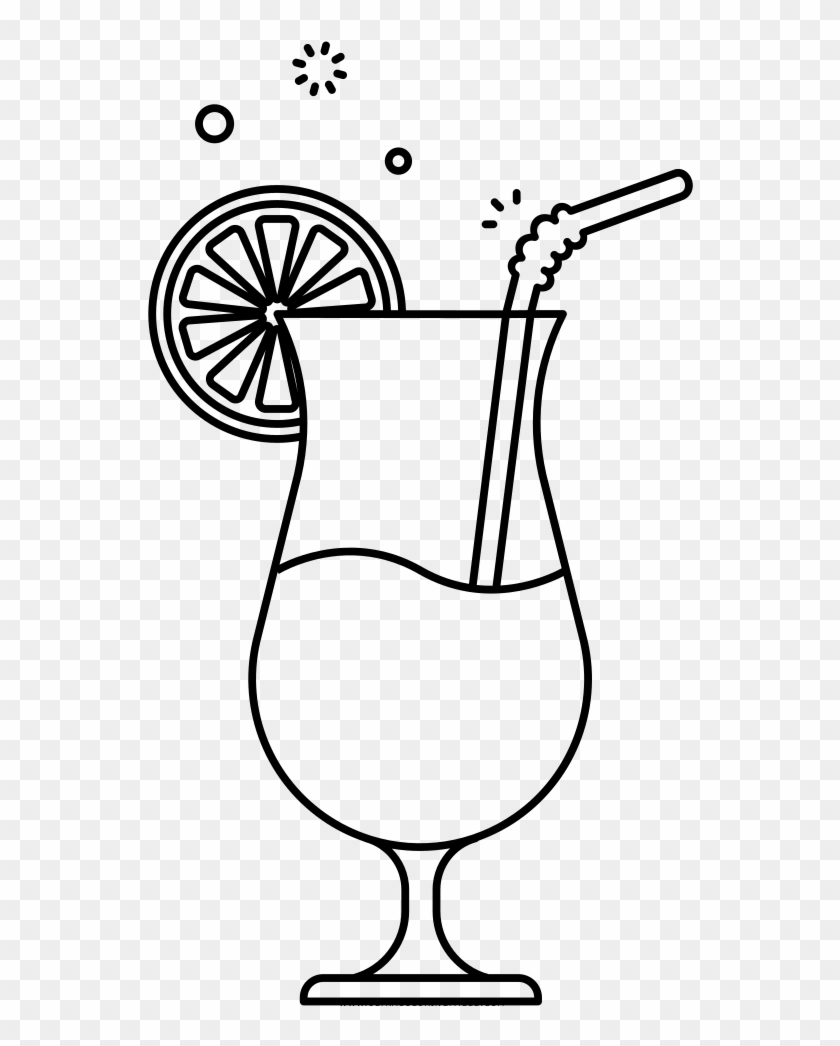 Cocktail Coloring Page - Juice Clipart Black And White Png #456046