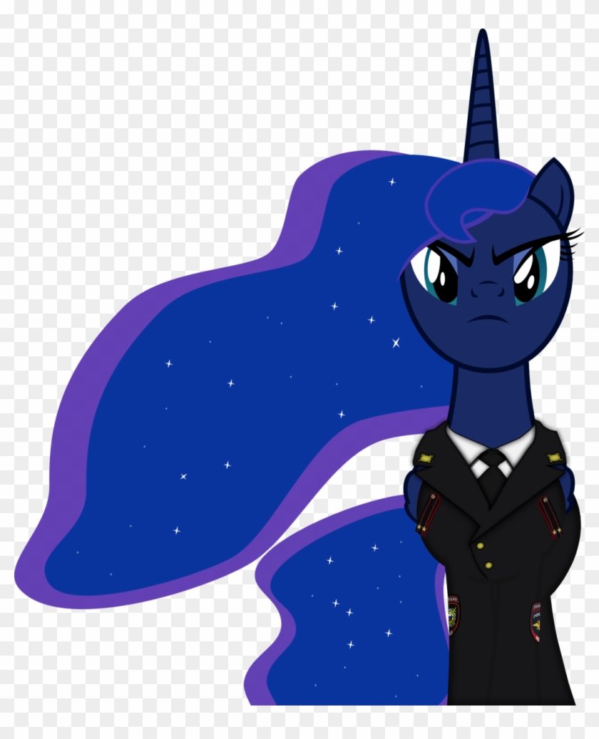 Princess Luna Lieutenant Colonel In Russian Police - Princess Luna Front View #456316